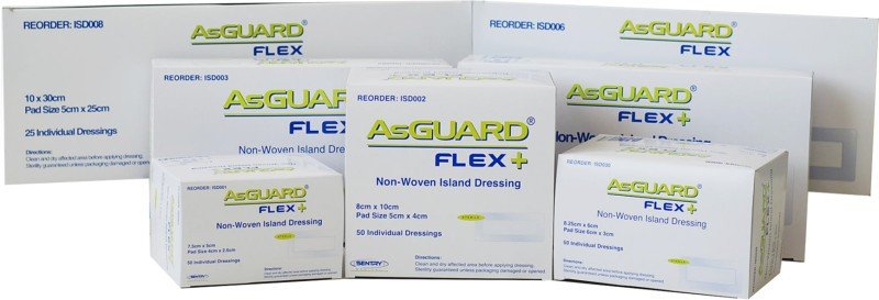 AsGUARD Flex + Non-Woven Island Dressing 7.5x5cm - Box 50
